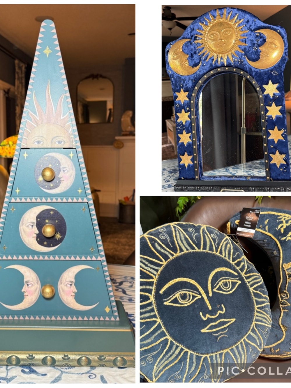 Michaels Bound By Magic Celestial Pyramid Sun Moon Pillows Mirror Whimsical NWT
